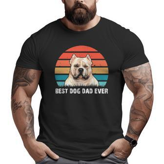 Dog American Bully Best Dog Dad Everfunny Fathers Day Proud Dadretro Vintage S Paws Big and Tall Men T-shirt | Mazezy