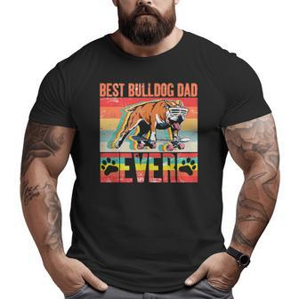Dog Best Bulldog Dad Ever Retro Vintage Fathers Day 135 Paws Big and Tall Men T-shirt | Mazezy
