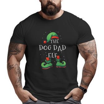 Dog Dad Elf Matching Family Christmas Pajamas Big and Tall Men T-shirt | Mazezy