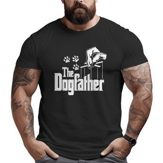 Dog-Father Dad Papa Puppy Paw Print Father's Day Big and Tall Men T-shirt | Mazezy