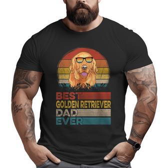 Dog Vintage Best Golden Retriever Dad Ever Lover Big and Tall Men T-shirt | Mazezy