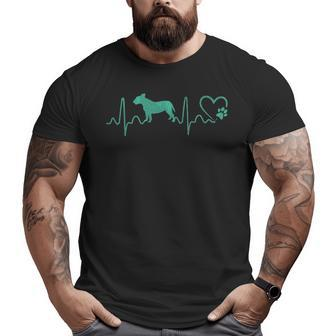 Dogs Heartbeat Bull Terrier Dog Animal Rescue Lifeline Big and Tall Men T-shirt | Mazezy