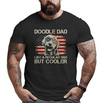 Doodle Dad Goldendoodle Regular Dad But Cooler American Flag Big and Tall Men T-shirt | Mazezy