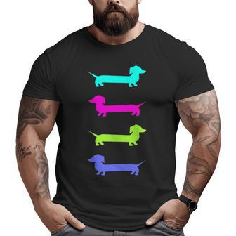 Doxie Lover Brightly Colored Dachshunds Big and Tall Men T-shirt | Mazezy