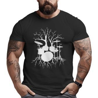 Drum Set Tree For Drummer Musician Live The Beat Big and Tall Men T-shirt | Mazezy