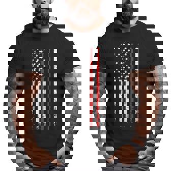 Drum Sticks Vintage American Flag For Drummers Big and Tall Men T-shirt | Mazezy