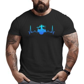 Drummer Drumming Heartbeat Dad Big and Tall Men T-shirt | Mazezy