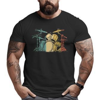 Drummer Vintage Drumset Drummers Drumming Drum Se Big and Tall Men T-shirt | Mazezy