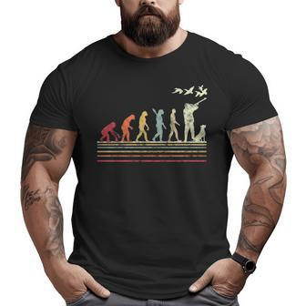 Duck Hunting Evolution Retro Style For Duck Hunters Big and Tall Men T-shirt | Mazezy