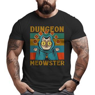 Dungeon Meowster Nerdy Halloween Cat Dad Big and Tall Men T-shirt | Mazezy