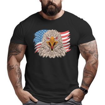 Eagle Patriotic Veteran 4Th Of July Usa Flag Veteran Big and Tall Men T-shirt | Mazezy
