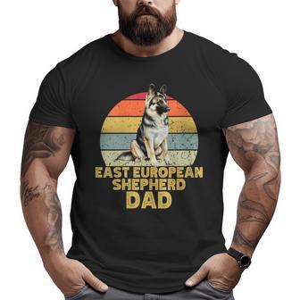 East European Shepherd Dog Dad Retro Dogs Lover & Owner Big and Tall Men T-shirt | Mazezy