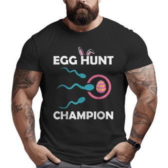 Egg Hunt Champion Dad Easter Pregnancy Announcement Big and Tall Men T-shirt | Mazezy