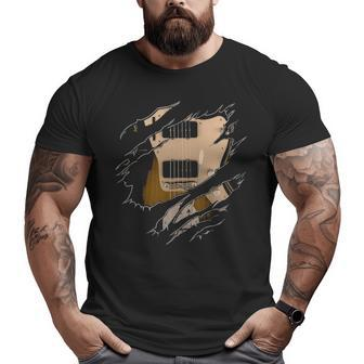 Electric Guitar Inside Big and Tall Men T-shirt | Mazezy