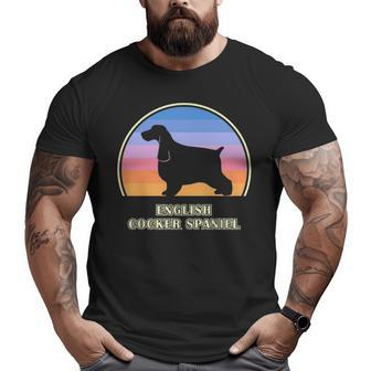 English Cocker Spaniel Vintage Sunset Dog Big and Tall Men T-shirt | Mazezy