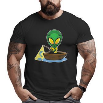 Exterrestrial Ufo Lake Fishermen Sail Fish Fishing Alien Dad Big and Tall Men T-shirt | Mazezy