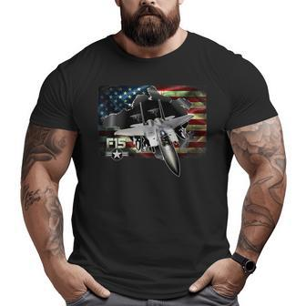 F15 Eagle Air Force Military Veteran Pride Us Flagusaf Big and Tall Men T-shirt | Mazezy