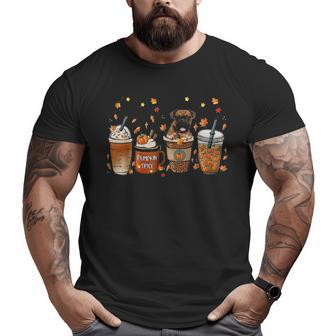Fall Coffee Pumpkin Spice Latte Iced Autumn Boxer Big and Tall Men T-shirt | Mazezy DE