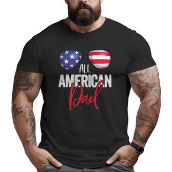 Family Matching 4Th Of July Men Dad American Flag Big and Tall Men T-shirt | Mazezy