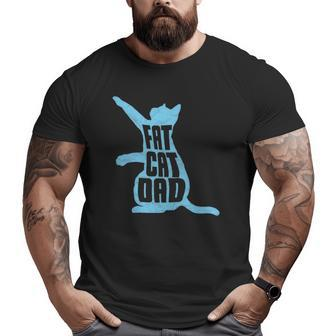 Fat Cat Dad Father's Day Chubby Chonk Daddy Fun 80S Style Big and Tall Men T-shirt | Mazezy UK