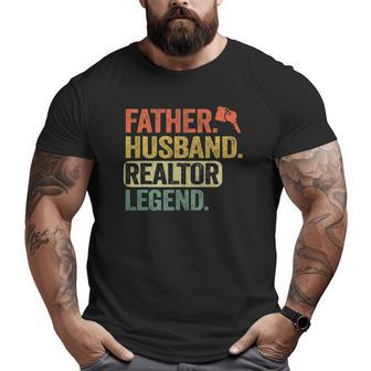 Father Husband Realtor Legend Men Vintage Real Estate Agent Big and Tall Men T-shirt | Mazezy