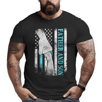 Father And Son American Flag Matching Fathers Day Father Son Big and Tall Men T-shirt | Mazezy