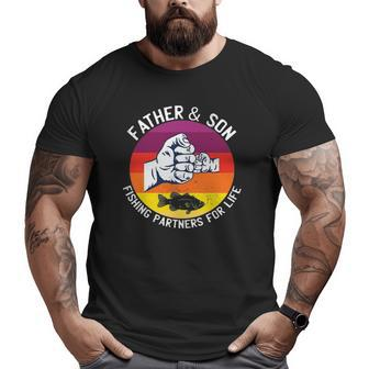 Father Son Fishing Partners For Life Father's Day Sarcastic Big and Tall Men T-shirt | Mazezy