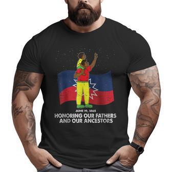 Father And Son Junenth Black History African American Dad Big and Tall Men T-shirt | Mazezy