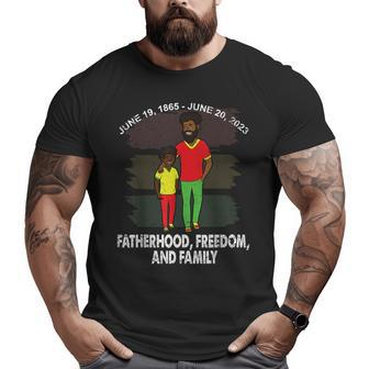 Father And Son Junenth Fatherhood Black History African Big and Tall Men T-shirt | Mazezy