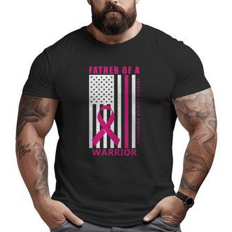 Father Of A Warrior Breast Cancer Awareness Support Squad Big and Tall Men T-shirt | Mazezy