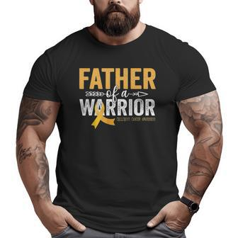 Father Of A Warrior Childhood Cancer Ribbon Oncology Big and Tall Men T-shirt | Mazezy