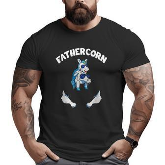 Fathercorn 1 Kid Father's Day Father Male Unicorn Son Big and Tall Men T-shirt | Mazezy