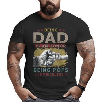 Fathers Day For Dad An Honor Being Pops Is Priceless Big and Tall Men T-shirt | Mazezy