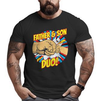 Fathers Day Father Son Duo Superhero Big and Tall Men T-shirt | Mazezy