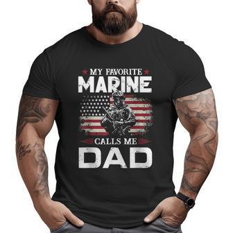 Father's Day Flag My Favorite Marine Calls Me Dad Big and Tall Men T-shirt | Mazezy