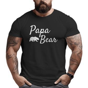 Father's Day From Daughter Son Kids Wife Men Papa Bear Big and Tall Men T-shirt | Mazezy