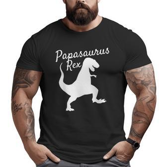 Father's Day From Wife Son Daughter Kids Papasaurus Big and Tall Men T-shirt | Mazezy