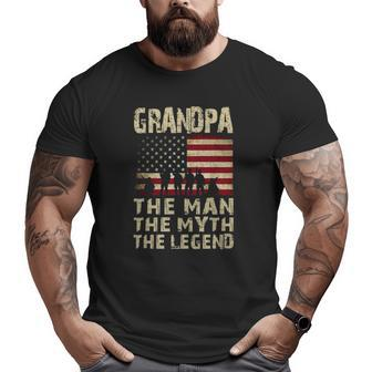 Father's Day Grandpa The Man Myth Legend Big and Tall Men T-shirt | Mazezy