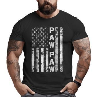 Fathers Day Paw Paw America Flag For Men Big and Tall Men T-shirt | Mazezy