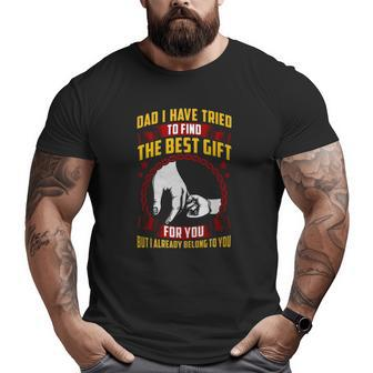 Fathers Day A Proud Daughter Son Wife Tee For Dad Cute Hand Big and Tall Men T-shirt | Mazezy