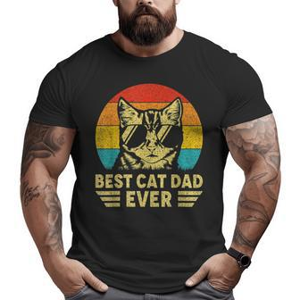 Father's Day Vintage Best Cat Dad Ever Retro For Cat Big and Tall Men T-shirt | Mazezy