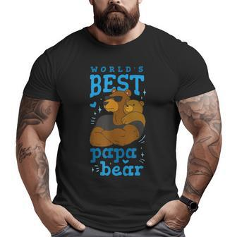 Fathers Day Worlds Best Daddy Papa Bear Animal Dad & Baby Big and Tall Men T-shirt | Mazezy