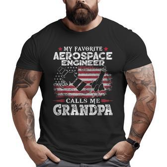 My Favorite Aerospace Engineer Calls Me Grandpa Usa Flag Big and Tall Men T-shirt | Mazezy