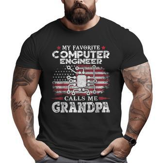 My Favorite Computer Engineer Calls Me Grandpa Usa Flag Papa Big and Tall Men T-shirt | Mazezy