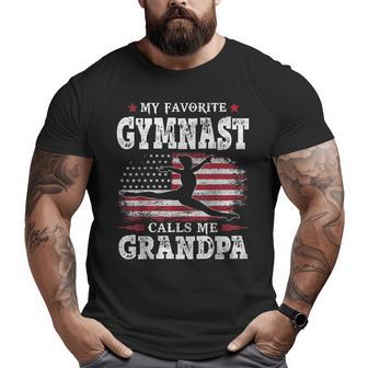 My Favorite Gymnast Calls Me Grandpa Usa Flag Father Big and Tall Men T-shirt | Mazezy