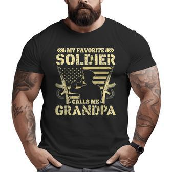 My Favorite Soldier Calls Me Grandpa Proud Big and Tall Men T-shirt | Mazezy