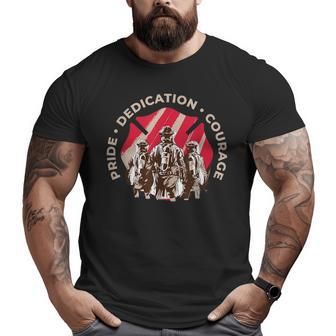 Firefighter Dad Pride Dedication Courage Rescue Team Big and Tall Men T-shirt | Mazezy