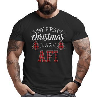 First Christmas As Afi New Grandpa Xmas Big and Tall Men T-shirt | Mazezy DE