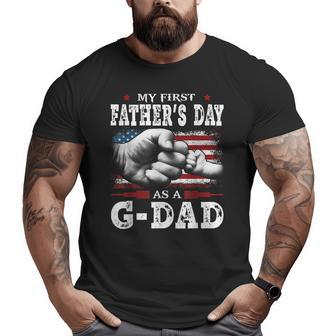 My First Father's Day As A G Dad American Flag New Grandpa Big and Tall Men T-shirt | Mazezy CA