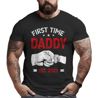 First Time Dad 2023 Father's Day Promoted Daddy Men Big and Tall Men T-shirt | Mazezy